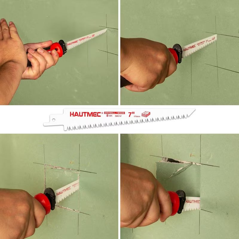 HAUTMEC 10-in-1 Multi-Blade Hand Saw - Default, Quick-Release Change Mechanism, Pro HSS/Bi-Metal Blades, Compact Jap Saw, Versatile Hand Saw for Wood, Metal, Plastic & Drywall