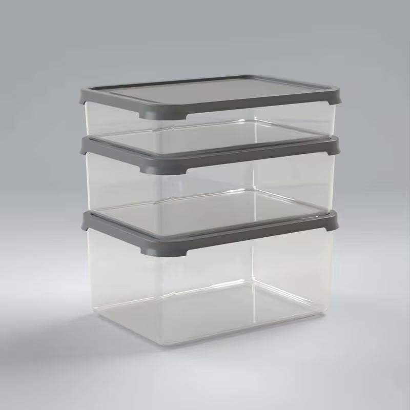 Rectangular Food Storage Containers – 3-Piece Leakproof BPA-Free Kitchen Storage Set
