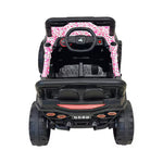 VLRA Super Sport Kids Electric Ride-On Jeep - Pink Off-Road Vehicle with Black Frame, Battery Powered 5-Speed Ride-On Car for Kids Ages 3-5, Outdoor Driving Toy