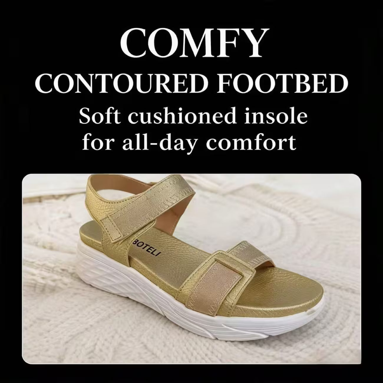 Women’s Open-Toe Wedge Sandals – Lightweight Platform Heels with Ankle Straps