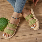 Women’s Cozy Open-Toe Flat Slippers – Fashionable Indoor Shoes