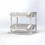 2-Tier Dish Drying Rack – Space-Saving Kitchen Organizer for Plates, Bowls & Utensils