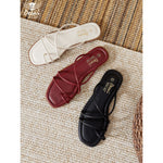 Women’s Cross-Strap Flat Sandals – Lightweight and Comfortable Slide Shoes