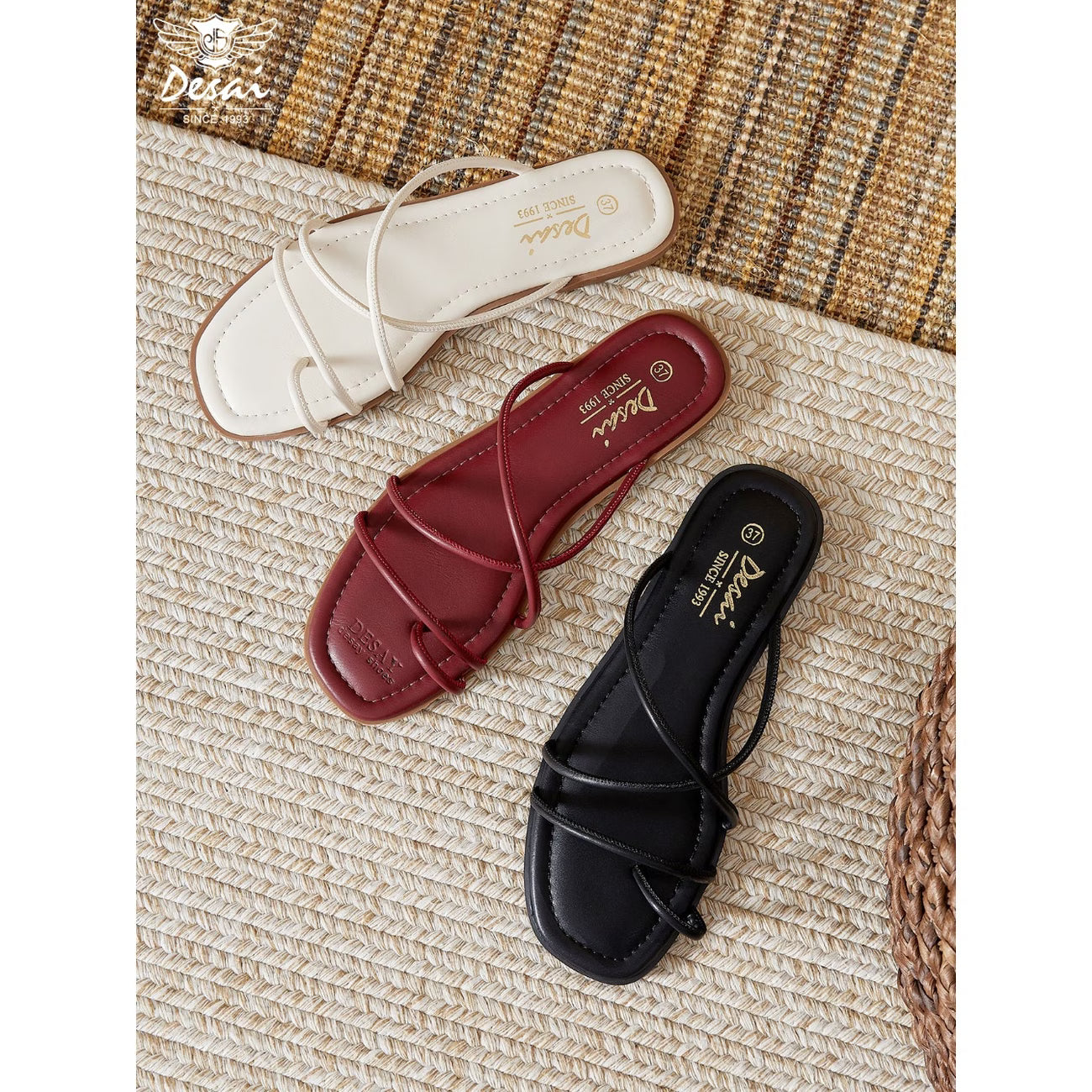 Women’s Cross-Strap Flat Sandals – Lightweight and Comfortable Slide Shoes