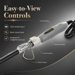 Professional Curling Wand, Ceramic Barrel, Anti-Scald Tip – Gray White