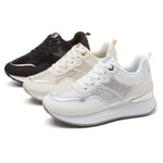 Trendy Women's Thick-Sole Sneakers – Breathable Athletic Shoes, Lightweight Casual Footwear