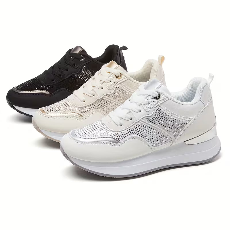 Trendy Women's Thick-Sole Sneakers – Breathable Athletic Shoes, Lightweight Casual Footwear