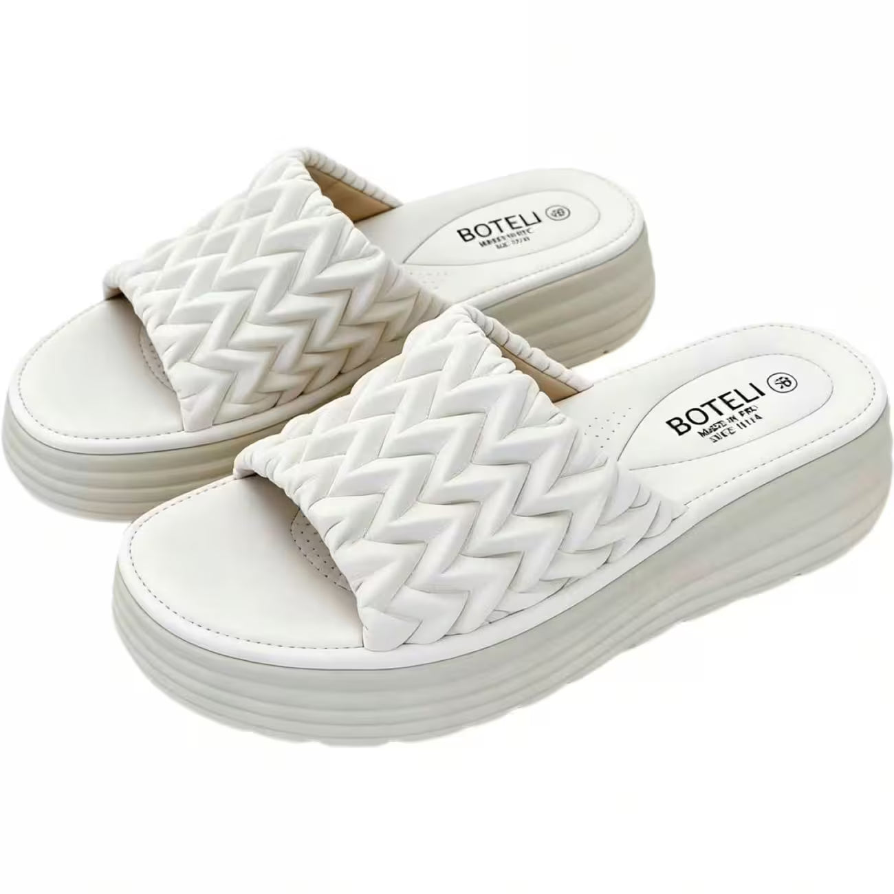 Women’s Quilted Platform Slide Sandals – Open-Toe Wedge Summer Shoes