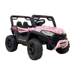 VLRA Super Sport Kids Electric Ride-On Jeep - Pink Off-Road Vehicle with Black Frame, Battery Powered 5-Speed Ride-On Car for Kids Ages 3-5, Outdoor Driving Toy