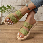 Women’s Cozy Open-Toe Flat Slippers – Fashionable Indoor Shoes