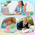 Blue & Multicolor 4-Pack Cube of Ice Stress Balls – Soft Seashell Dough Fidget Toys for Relaxation