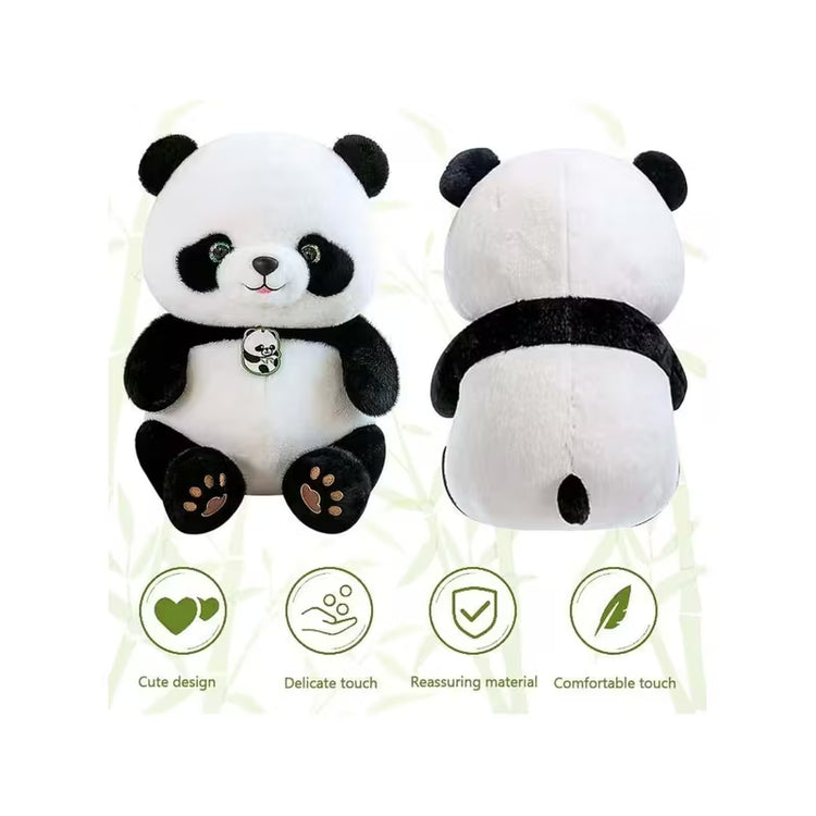 30CM Panda Plush Toy - Black & White Soft Stuffed Animal, Cute Mom & Baby Panda Bear Plushie, Cuddly Panda Toy for Kids, Boys & Girls, Bedroom, Nursery & Home Decor