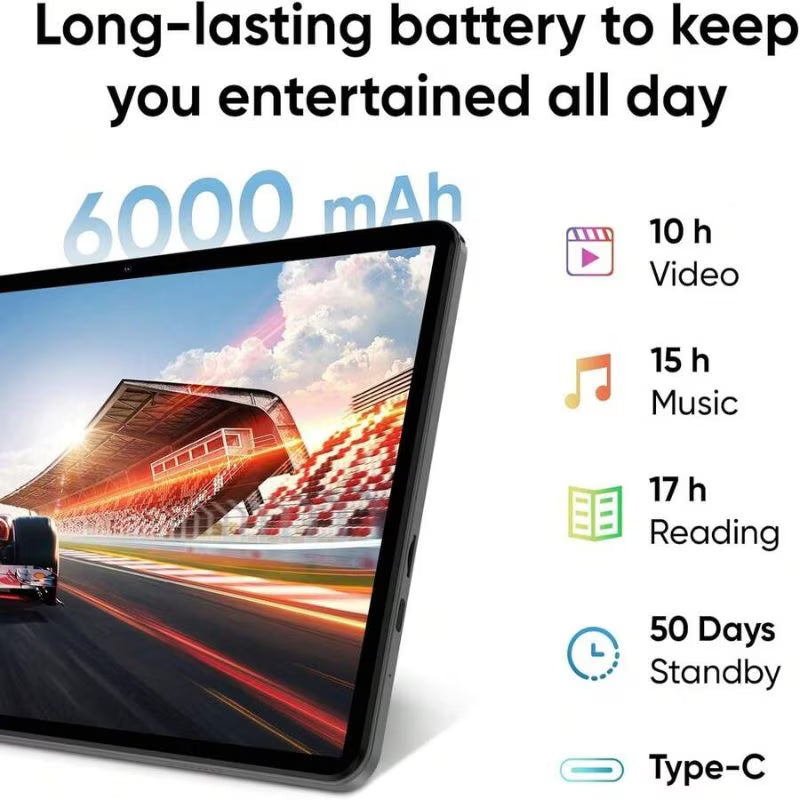 Qetupa Z17 10.1-inch Android 15 Tablet – Octa-Core, 4GB RAM, 64GB/128GB Storage & 6000mAh Battery