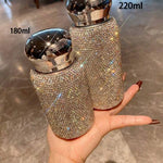 Luxury Rhinestone Insulated Water Bottle – Unisex Straw Cup, Portable Vacuum Flask