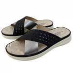 Women’s Crisscross Slide Sandals – Perforated Platform Wedge Summer Shoes