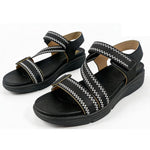 Women’s Adjustable Strap Wedge Sandals – Open-Toe Thick Platform Summer Shoes