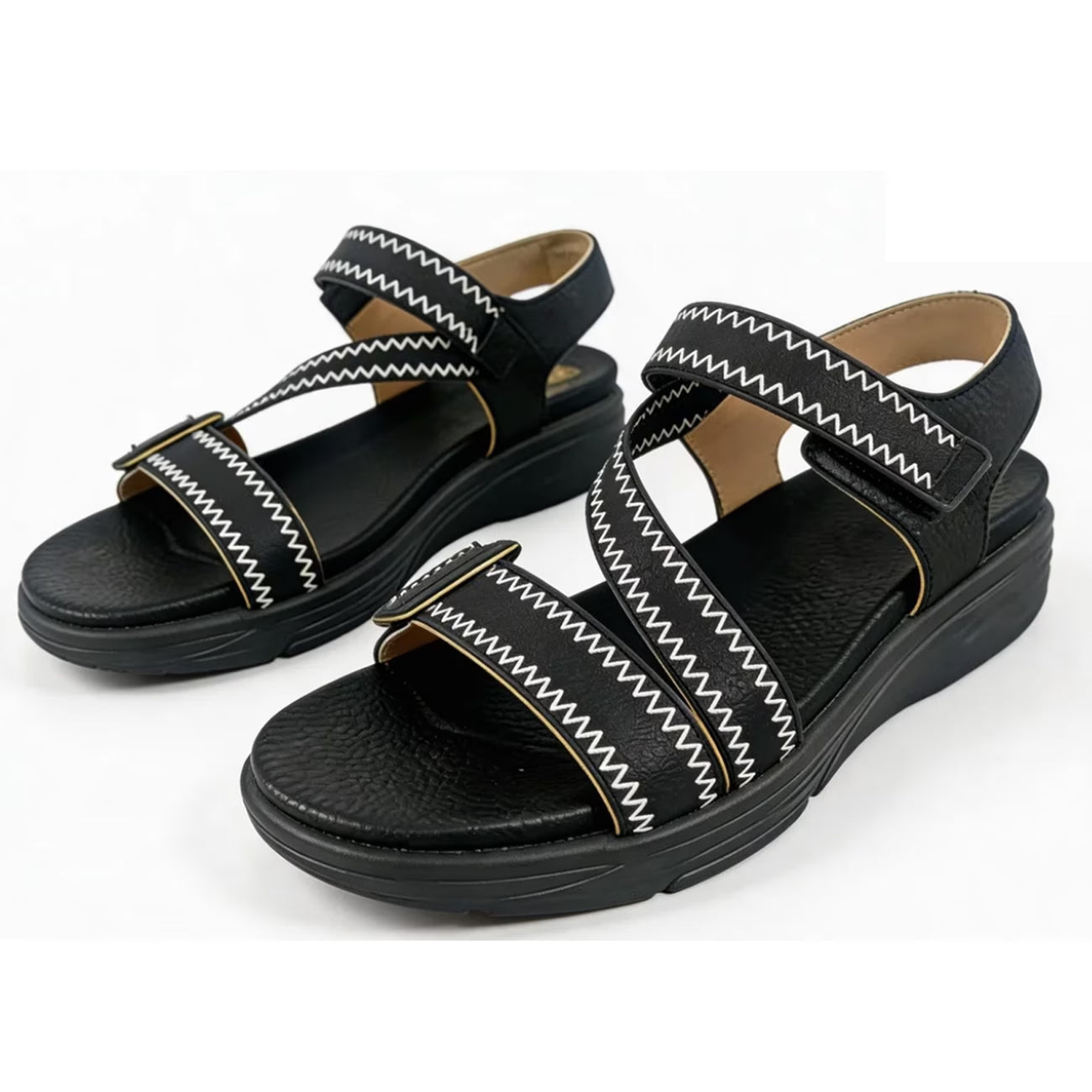 Women’s Adjustable Strap Wedge Sandals – Open-Toe Thick Platform Summer Shoes