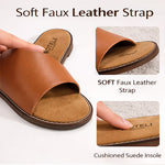 Women’s Flat Slide Sandals – Cushioned Insole Non-Slip Casual Summer Shoes