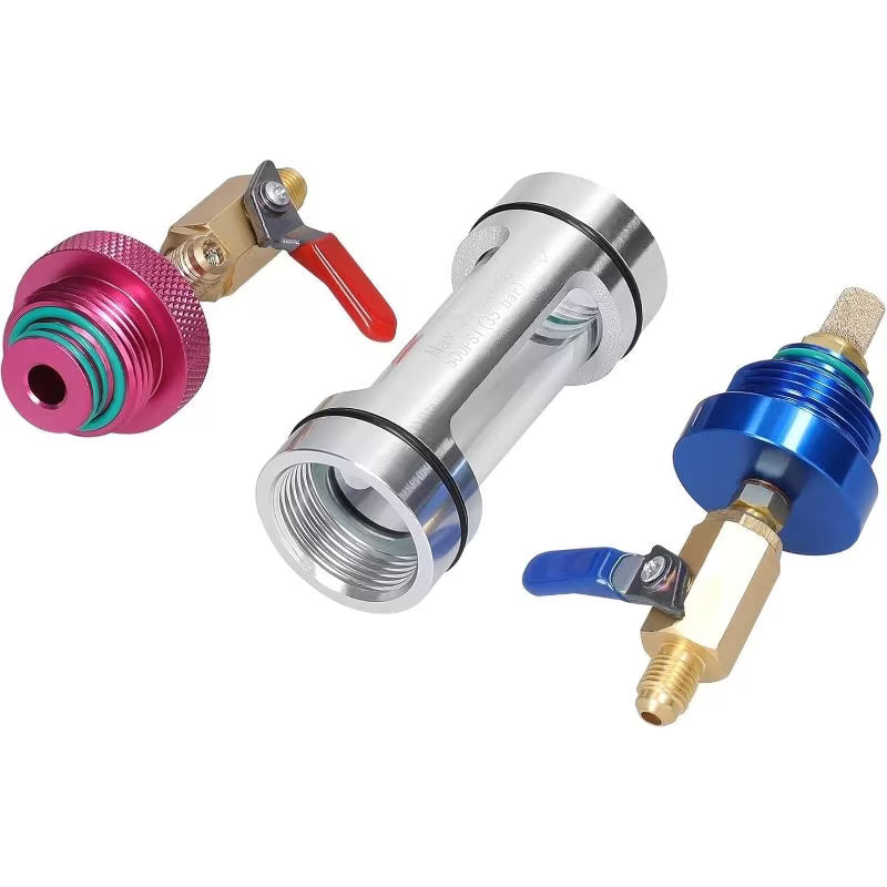 Automatic AC Cooler Filler & Vacuum Pump Assembly with Refrigerant Filtration