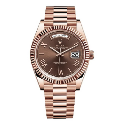 Luxury Rose Gold Men’s Watch – Automatic Day Date Stainless Steel Classic Dress Timepiece