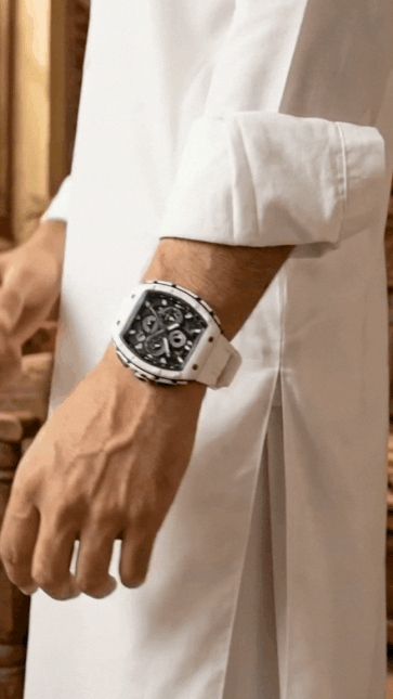Men’s Premium Sport Chronograph – White Silicone Strap