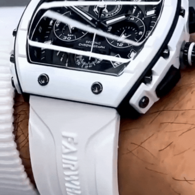 Men’s Premium Sport Chronograph – White Silicone Strap