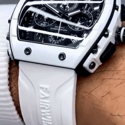 Men’s Premium Sport Chronograph – White Silicone Strap