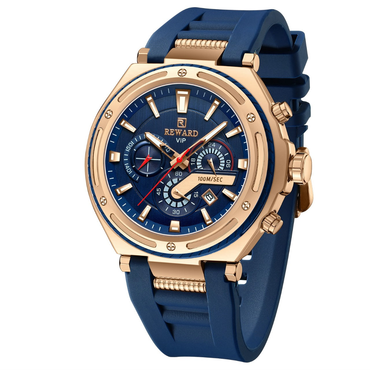REWARD 48mm Chronograph Watch – Bold Dial, Quartz Movement, Silicone Strap, Fashion Luxury for Men