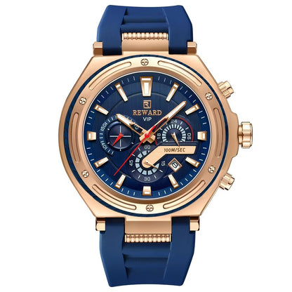 REWARD 48mm Chronograph Watch – Bold Dial, Quartz Movement, Silicone Strap, Fashion Luxury for Men