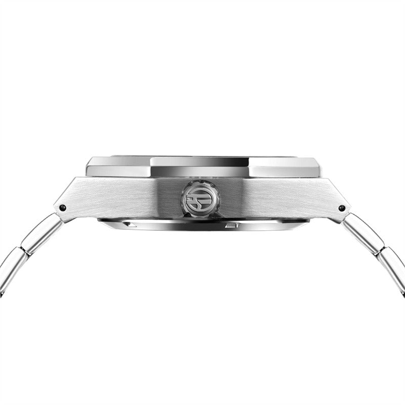 Forsining Silver Skeleton Watch – Luxury Automatic 3D Dial, Stainless Steel, Diamond Accents