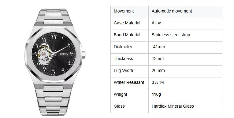 Luxury Men's Skeleton Aura Watch – Custom Logo & Steel Band