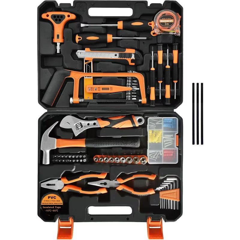 80PCS Hand Tool Set – Black & Silver, Carbon Steel Screwdrivers, Socket Set, Wrench & Pliers with Hard Carrying Case for Home, Office, Workshop & DIY Use