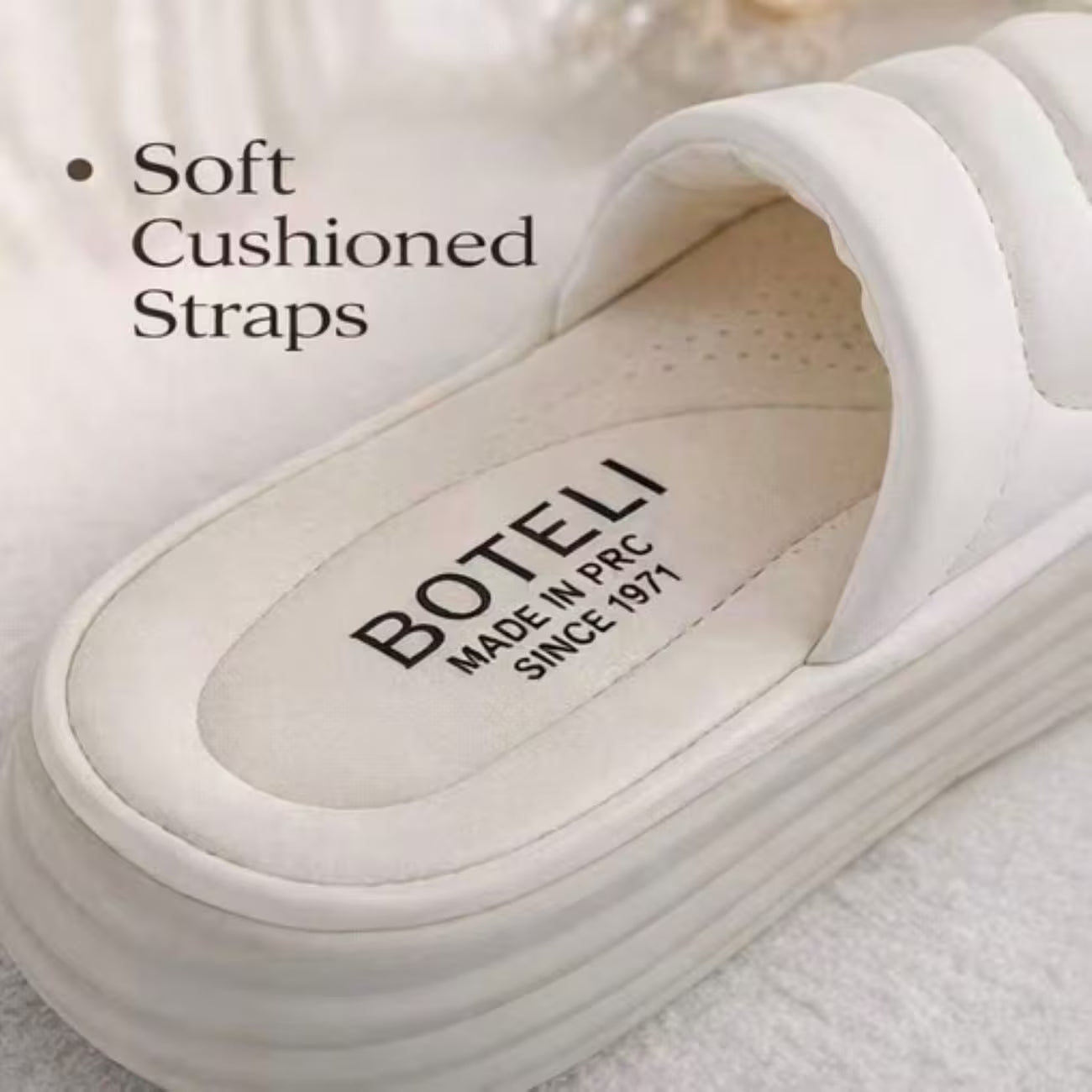 Women’s Quilted Platform Slide Sandals – Cushioned Strap Open-Toe Wedge Shoes