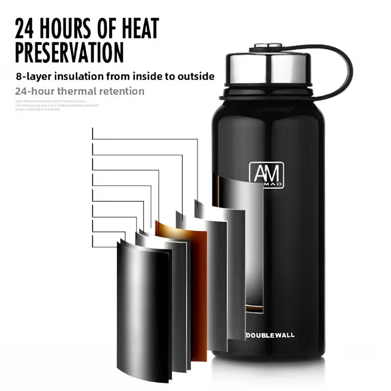 Stainless Steel Vacuum Insulated Water Bottle – Chug Lid, Leak-Resistant & Sweat-Proof