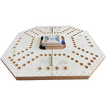 JackarooJoker Jackaroo One-Side Board Game - White & Natural Wood, Folding Wooden Game Board with Marbles, Playing Cards & Storage Bag, 4-Player Family Strategy Game