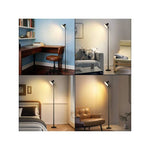 1pc Modern Floor Lamp - Black, USB Powered Dimmable Pole Lamp, Adjustable Height, Built-In USB Port, Downlight Design, Plug-and-Play Table & Floor Lamp for Living Room, Bedroom, Desk & Office