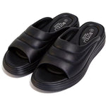 Women’s Quilted Platform Slide Sandals – Cushioned Strap Open-Toe Wedge Shoes