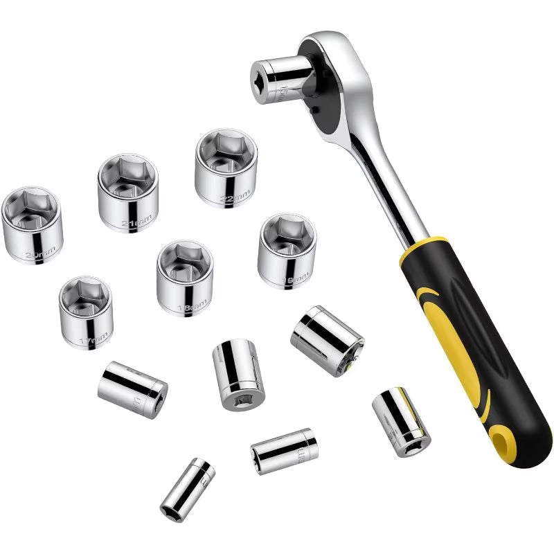 108pcs Home & Car Tool Kit – Yellow & Black, Portable Hand Tool Set with Organizer Box for Home Repair, Automotive Maintenance, DIY & Workshop
