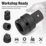 3/4-Inch Female to 1-Inch Male Impact Socket Adapter – Black, Chrome Molybdenum Steel Drive Converter for Impact Wrench & Breaker Bar
