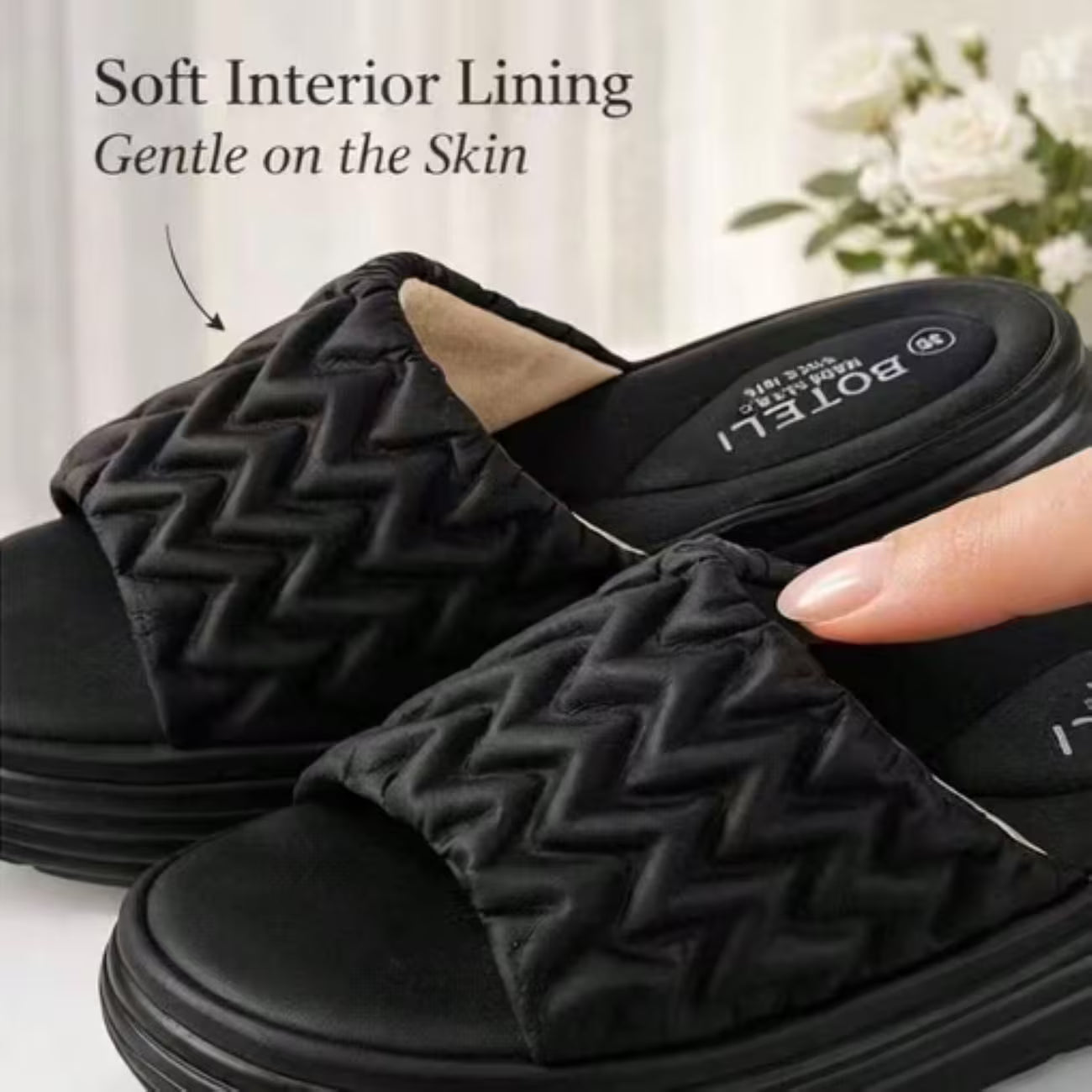 Women’s Quilted Platform Slide Sandals – Open-Toe Wedge Summer Shoes