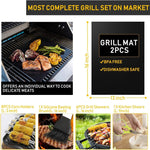 34-Piece Stainless Steel BBQ Grill Tool Set with Carry Bag & Heat-Resistant Gloves