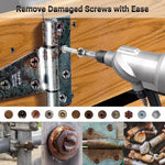8pcs Damaged Screw Extractor Set - Metal HSS Screw Remover Kit, 3 Twisted Drill Bits, Stubborn Screw & Bolt Removal Tools, Rusted Screw Extractor Set for Home, Workshop & DIY