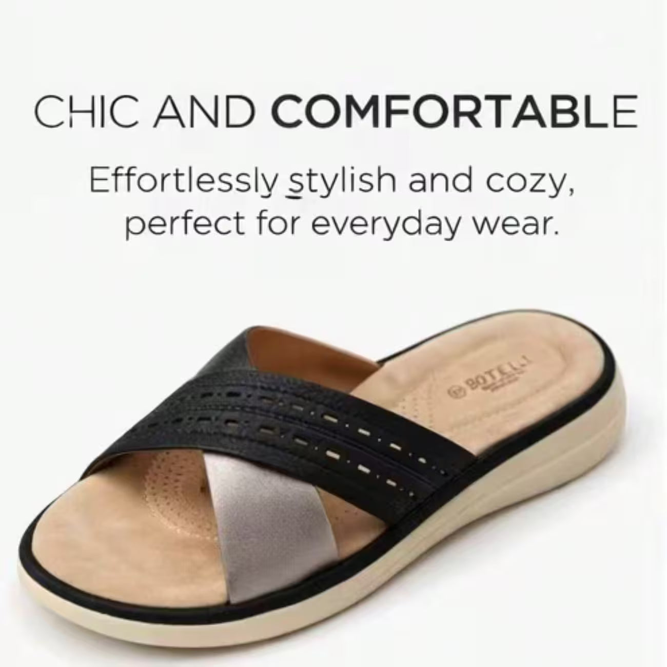Women’s Crisscross Slide Sandals – Perforated Platform Wedge Summer Shoes