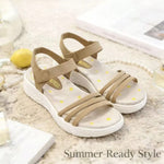 Women’s Floral Wedge Sandals – Open-Toe Ankle-Strap Summer Shoes