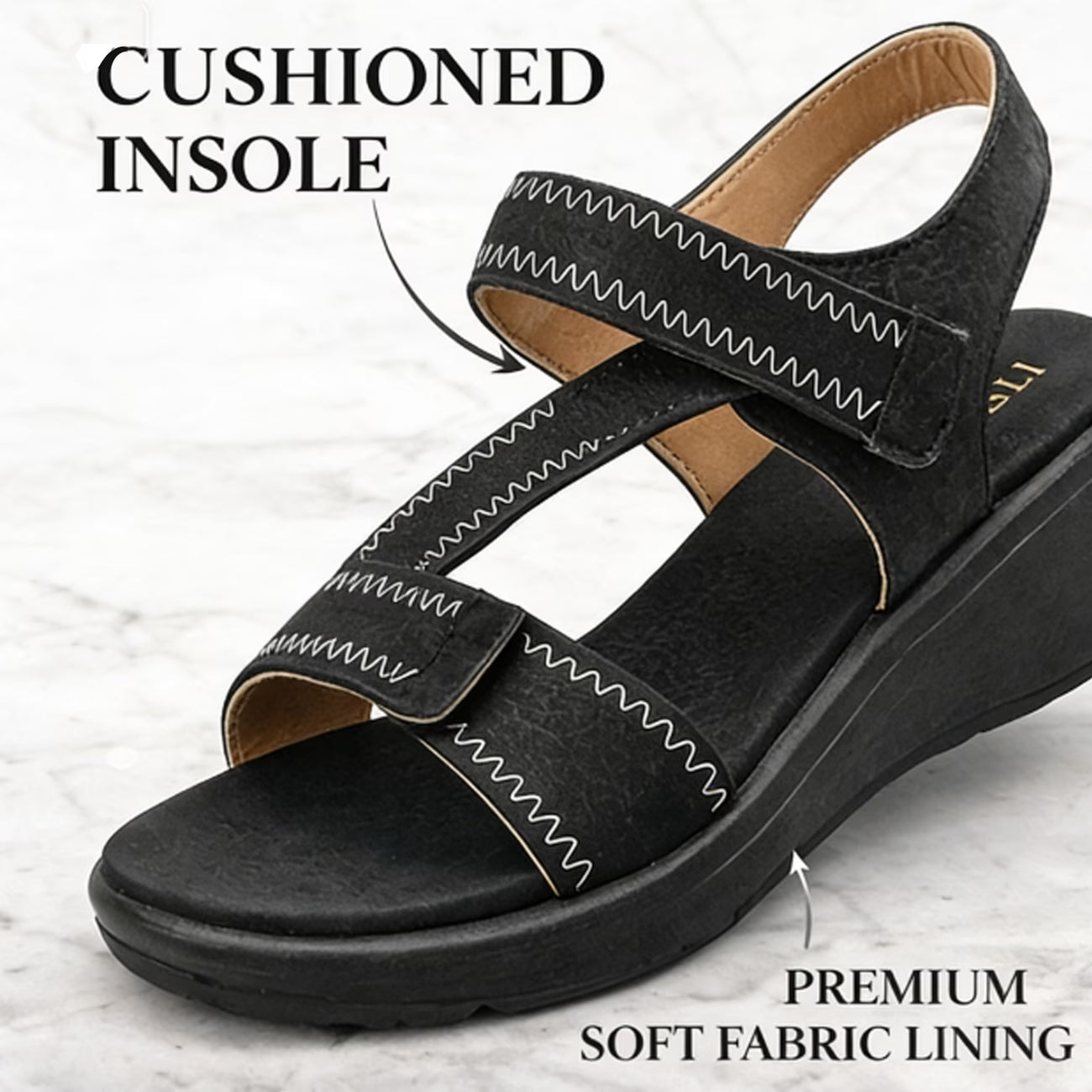 Women’s Adjustable Strap Wedge Sandals – Open-Toe Thick Platform Summer Shoes