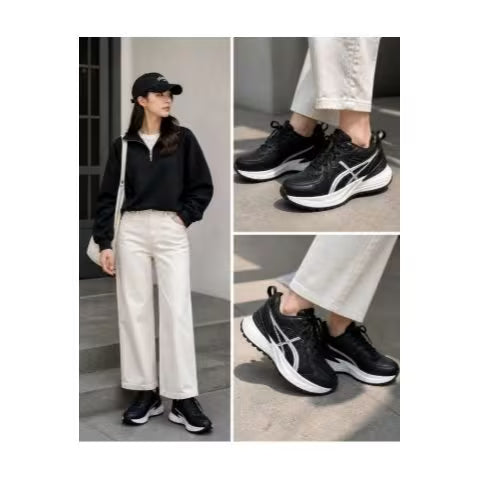 Women’s Lightweight Sport Sneakers – White, Grey & Black