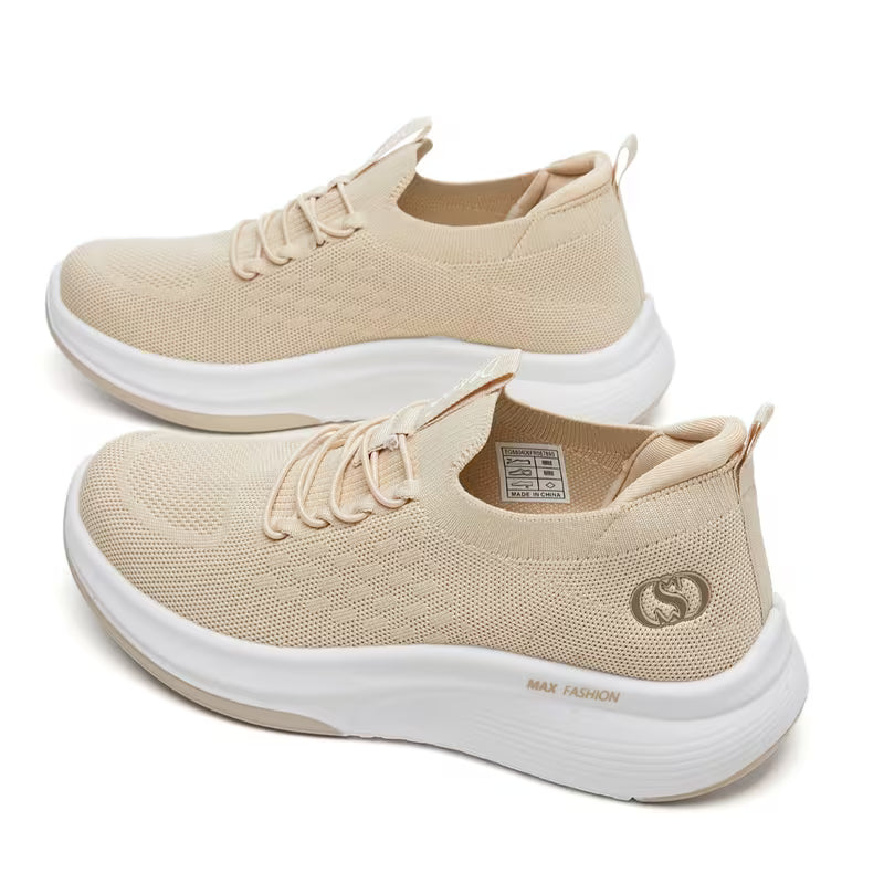 Women's Knit Mesh Platform Sneakers – Lightweight, Cushioned Wedge, Breathable Walking Shoes