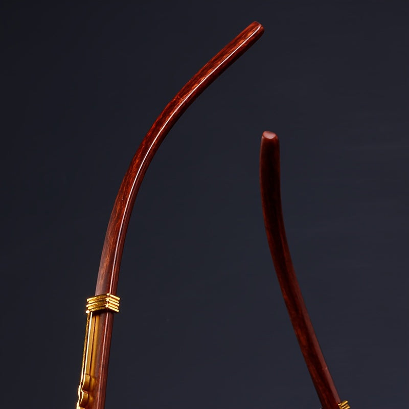 Luxury Leopard Pattern Frameless Glasses  Black Mirrored PC Lenses