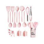 18-Piece Silicone Kitchen Utensil Set with Storage Basket – Cooking & Baking Tools