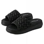 Women’s Quilted Platform Slide Sandals – Open-Toe Wedge Summer Shoes